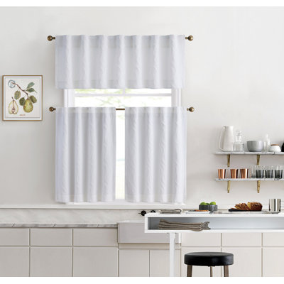 Striped Tailored Window Curtain Tiers