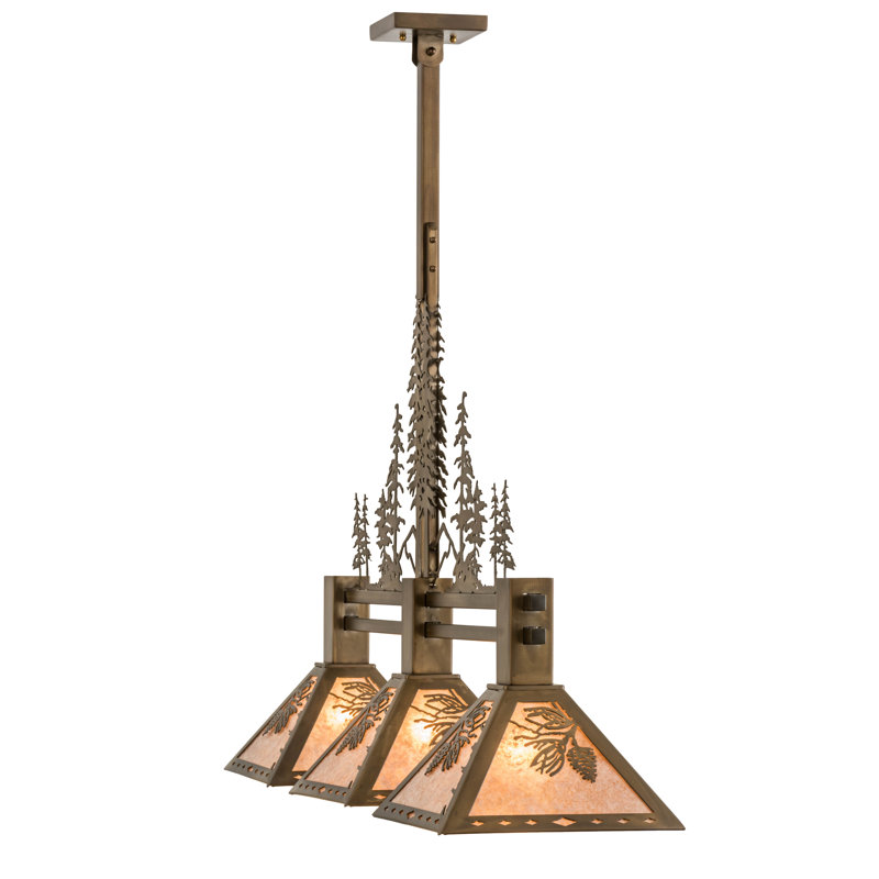 Rustic Lodge 3 - Light Pendant, Silver Mica