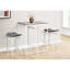 Table rectangulaire contemporaine 32 po, hauteur comptoir, stratifié gris, métal blanc, cuisine moderne