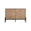 Buffet 48,21 "Mid-Century à 6 tiroirs - Bois massif et panneau de fibres à densité moyenne 3D