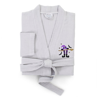 The Holiday Aisle® 100% Turkish Cotton Unisex Smyrna Hotel/Spa Embroidered Robes - Hat-Broom-Legs