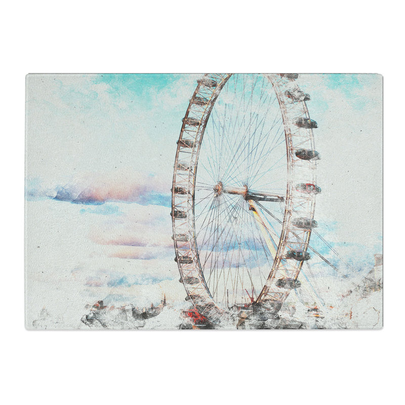 Tempered Glass the London Eye Chopping Board, 20 cm x 28.5 cm