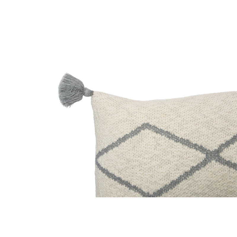 Housse et insert de coussin lombaire en coton Bereber Classics, Gris