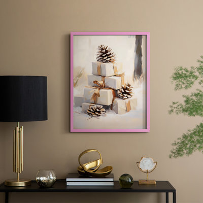 Art des Fêtes de Noël - série 2 - Lxxxix, reproduction encadrée - bois massif