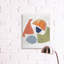 Collage de forme abstraite, orange, vert, bleu par un artiste inconnu - impression-1106857400-1106857401