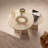 Travertine-Style Round Nesting Side Tables Modern Coffee Tables Set of 2