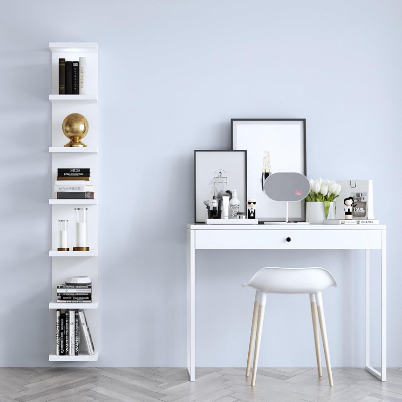7-Tier Floating Wall Shelf With Remote-Controlled LED Lighting - Space-Saving Display Unit For Home Decor & Storage