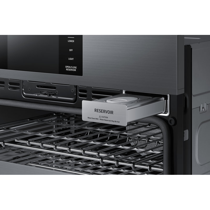 30" Double Wall Oven Steam, Contemporary, Graphite Stainless