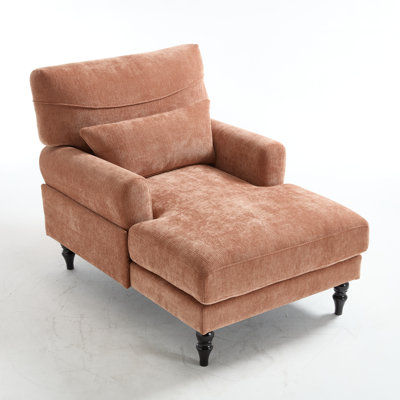52"l Upholstered Chenille Lounge Chaise Chair