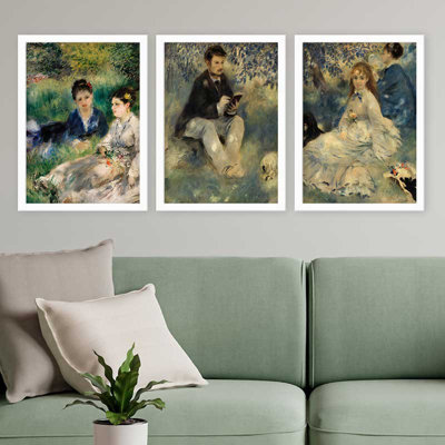 Superbe ensemble de peintures décoratives encadrées (3 pièces) de 21,7 po x 29,5 po chacune | Cadre 100% bois avec polystyrène de 0,8 pouce | Impression numérique UV | Parfait pour la décoration murale de salon, de bureau et de galerie