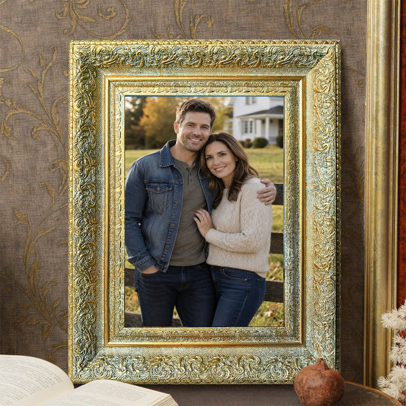 Cadre photo orné antique 1pc pour photos et tablettes de 8 po x 10 po, Antique Gold, 1, 8" W x 10" H