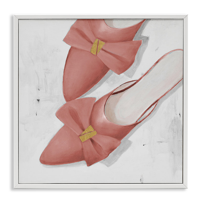 «Pink Kitten Heels», estampe numérique encadrée par Lorenzo Collective, Giclée encadrée blanc bord de mer, H 24 po x l 24 po