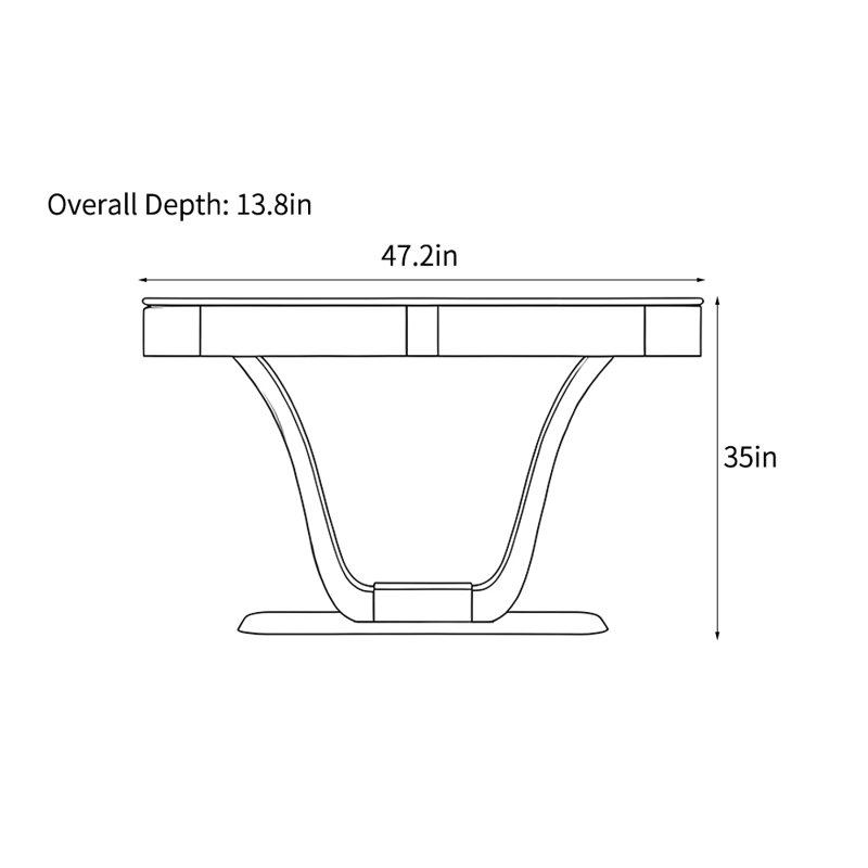 Console légère, luxueuse et moderne, Noir, H 35 po x l 47,2 po x P 13,8 po