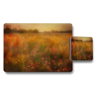 Meadow Wildflower Field Placemats And Coasters Set