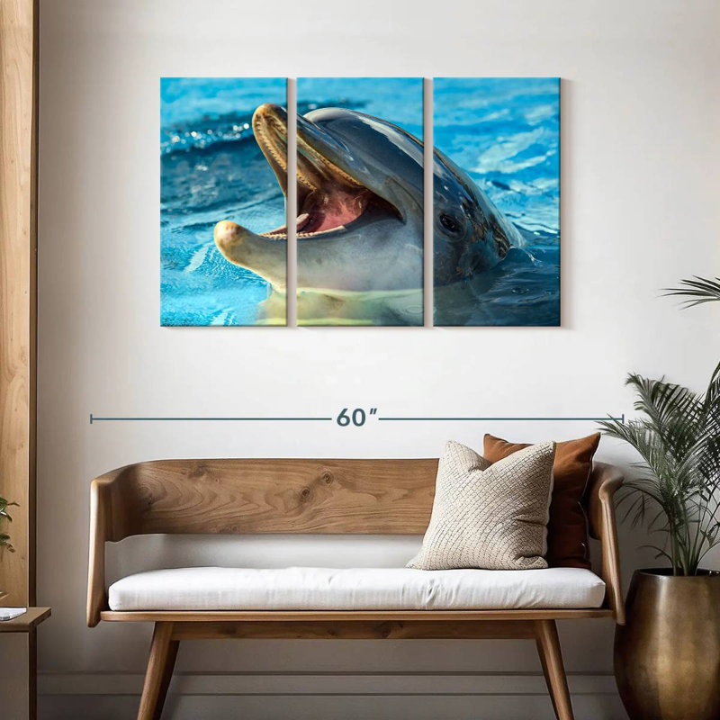 Brampt Smiling Playful Dolphin, 28" H x 45" W