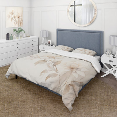 Ensemble de housse de couette White Botanical Elegance II - Abstract Botanicals