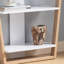 Console contemporaine avec trois tablettes ouvertes