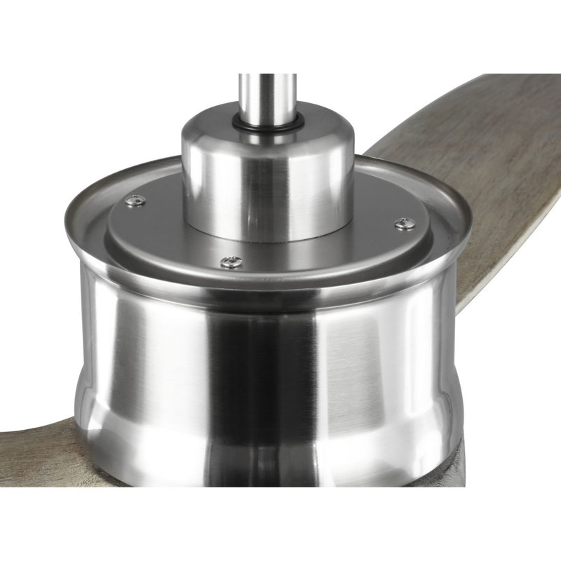 Ventilateur de plafond à DEL standard de 60 po avec chaîne de traction et ensemble d'éclairage Brielle, Nickel brossé
