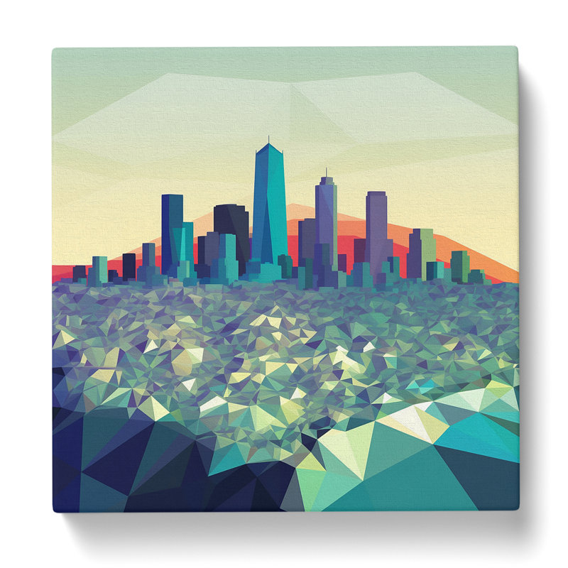 City Of Los Angeles Polygon - Wrapped Canvas