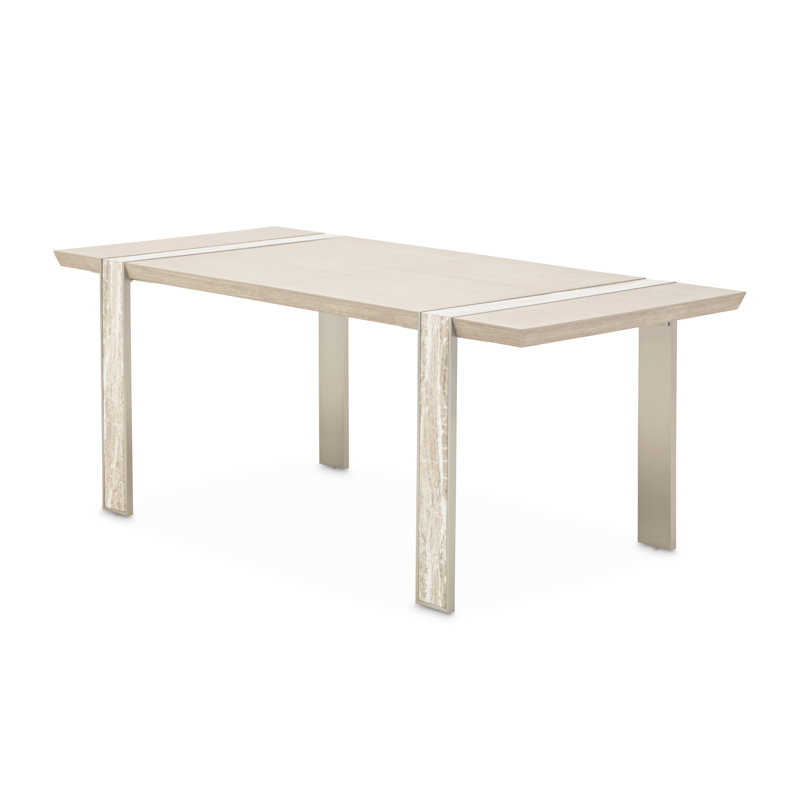 Lotus Bay Narrow Rectangular Dining Table - Sand, 30"H x 76"L x 36"W