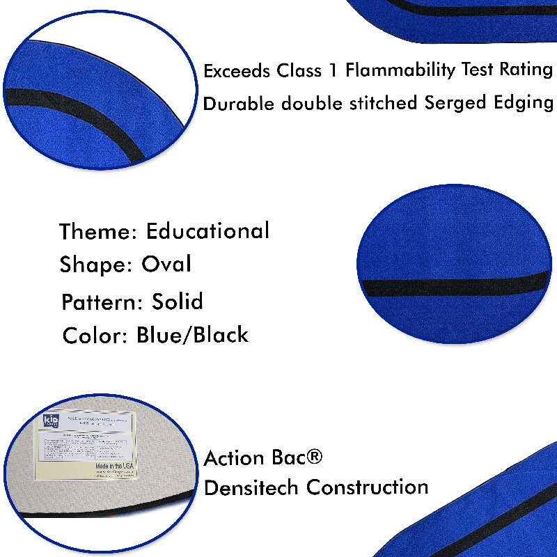 Tapis éducatif, Ovale 4 pi x 6 pi