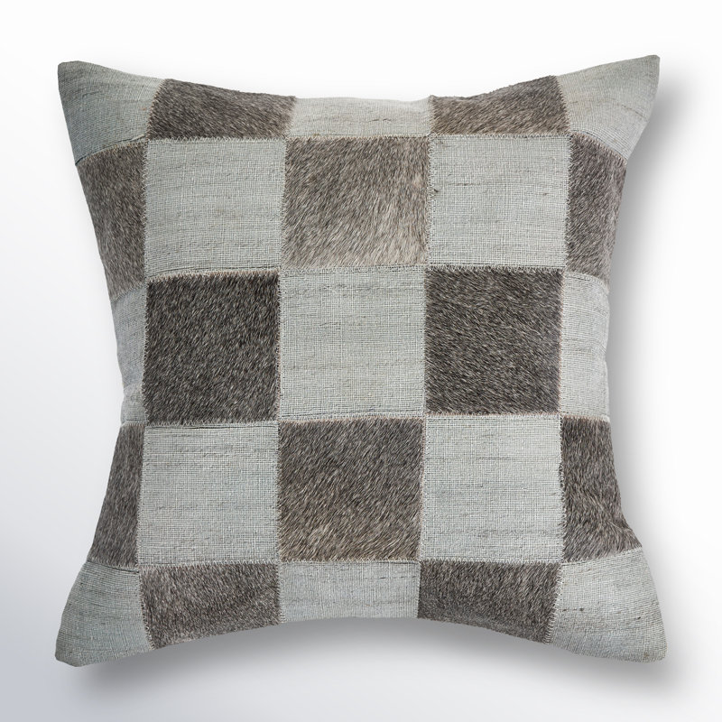 Coussin Thais, Polyfill, Noir et gris