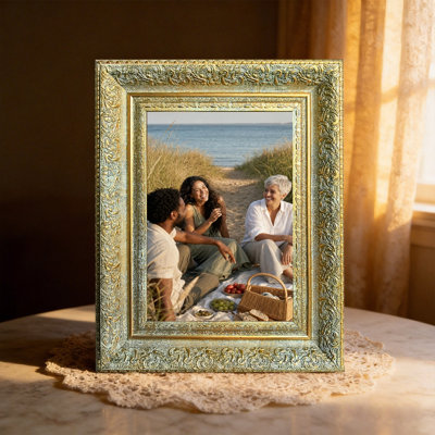 Cadre pour photo 3 pièces 5 "x 7" avec finition or antique