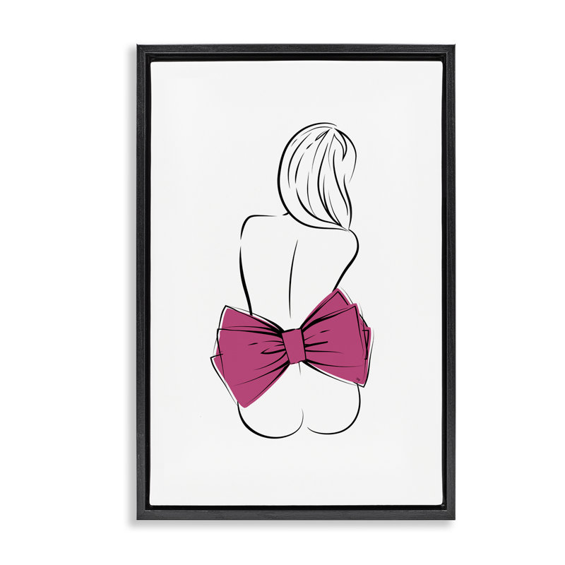 Cadre flottant rose à nœuds roses, design par Martina Pavlova, Cadre flottant noir de jais, H 25 po x l 17 po