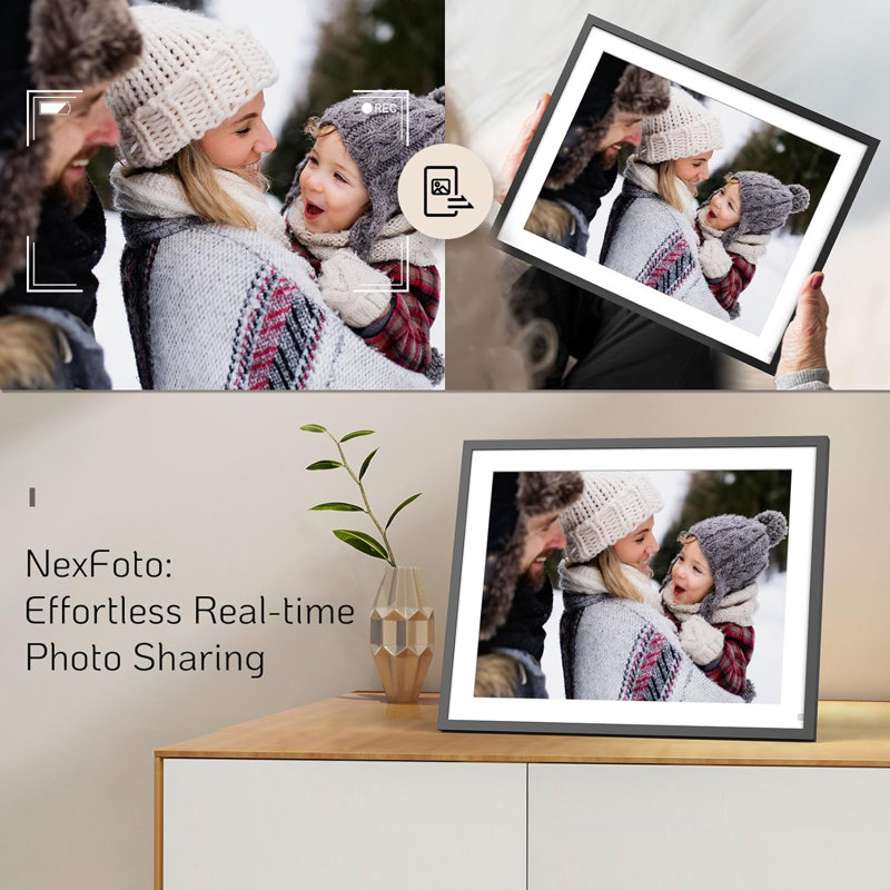 NexFoto WiFi Digital Photo Frame with 32GB Storage-Share Memories Easily, 16.2" W x 12.83" H