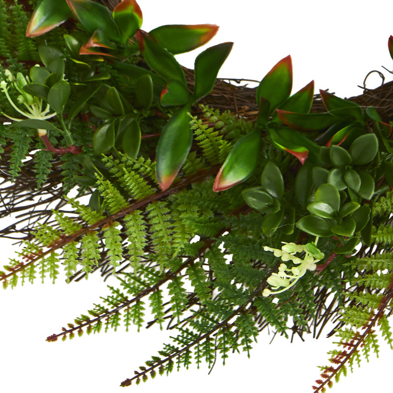 23in. Assorted Fern Wreath UV Resistant (Indoor/Outdoor)