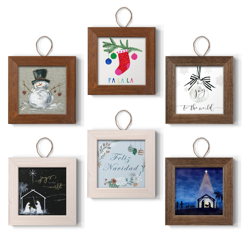 Ensemble de 6 ornements photo suspendus de Noël