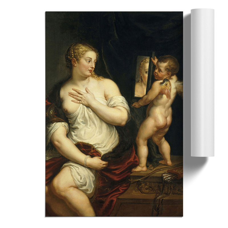 Venus and Cupid by Peter Paul Rubens - Unframed Painting, 59cm H x 42cm W x 0.1cm D