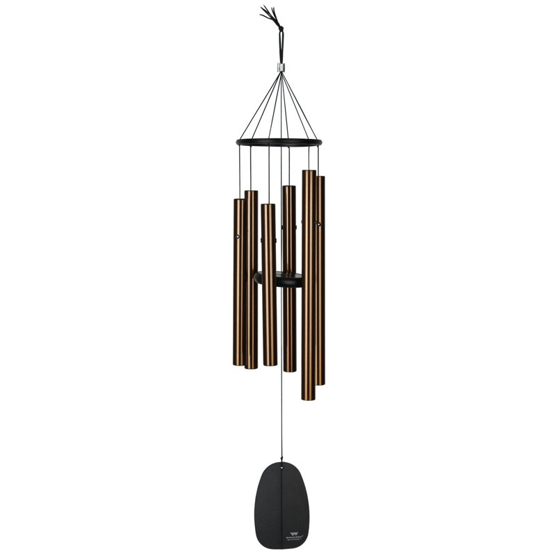 Aluminum Religious & Spiritual Wind Chime, 32" H x 6" W x 6" D, Bronze/Black
