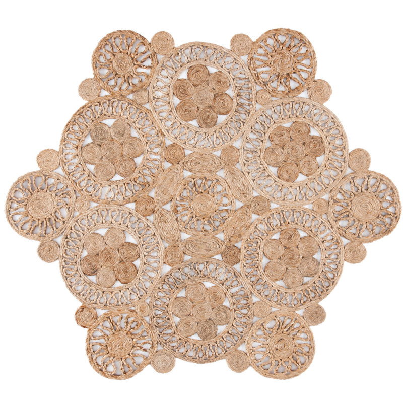 Padma Natural Fiber Hand Woven Jute Solid Color Rug, Round 10'