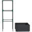 Jardinière galvanisée, lit de jardin surélevé 24 po x 24 po x 55 po avec cage à tomates pour vignes grimpantes, gris foncé-533673171