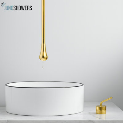 Juno Commercial Gold Finish Ceiling Mounted Single Handle Bathroom Faucet