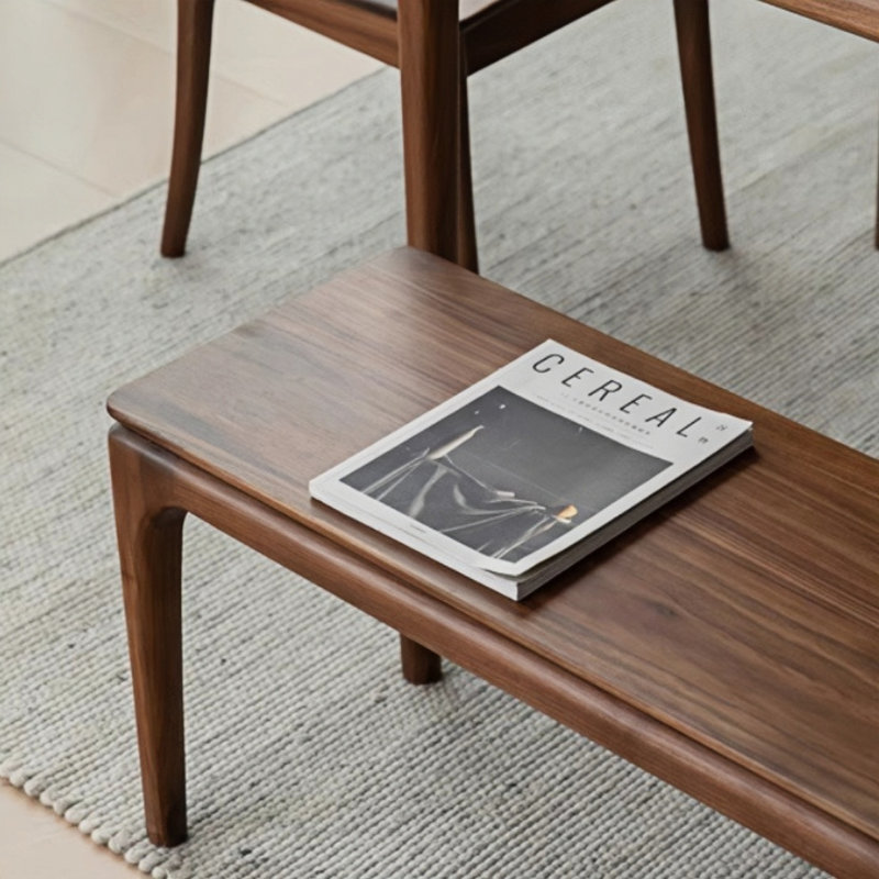 Banc en bois massif Mischelle, H 17,71 po x l 55,11 po x P 13,77 po