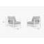 White Aluminum Outdoor Armchair Conversation Set, Pacific Fog Gray