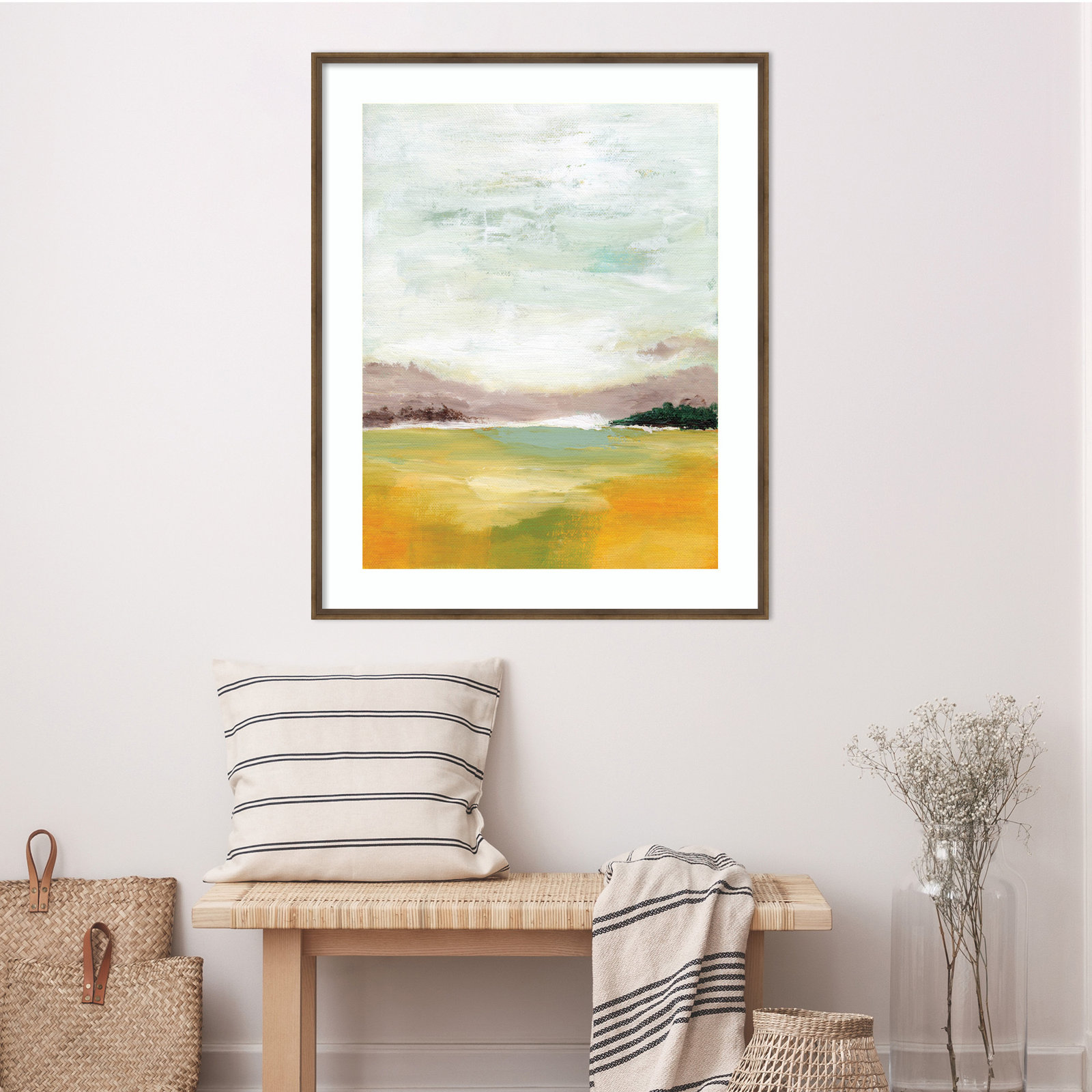Canary Forest Print by Nikita Jariwala, 33" W x 41" H x 2" D, Bronze Framed