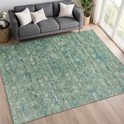 Machine Washable Indoor/Outdoor Hashlamoun ACN2324 Ikat Rug
