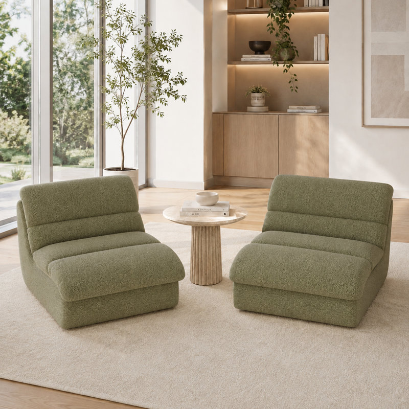 Chaise d'appoint rembourrée Modern, Vert