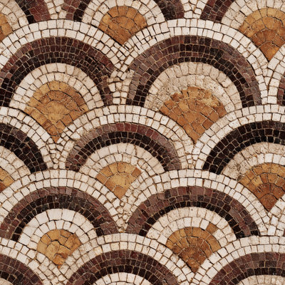 Papier peint mosaïque rétro avec motif géométrique de pétoncles