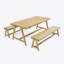 Ensemble de table de pique-nique d'extérieur 3 pièces, ensemble de salle à manger de patio contemporain en bois d'acacia avec bancs - toutes saisons et compact pour balcon, terrasse, camping