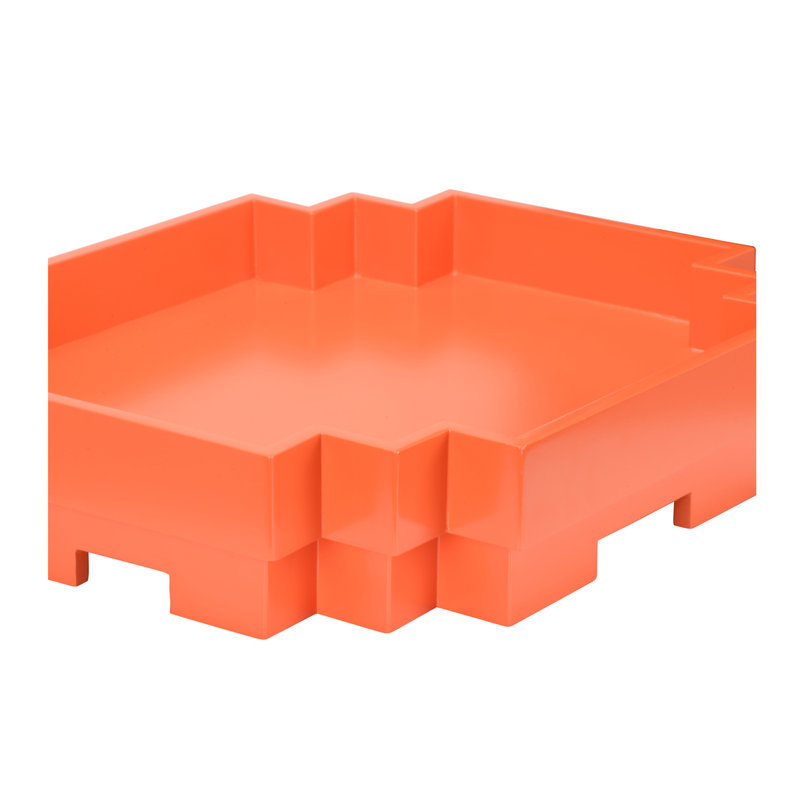 Japandi Wood Decorative Tray, Orange
