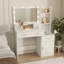 Nouvelle coiffeuse à miroir intelligente avec tiroirs et armoire de rangement, coiffeuse avec coussin de dressage-966066403