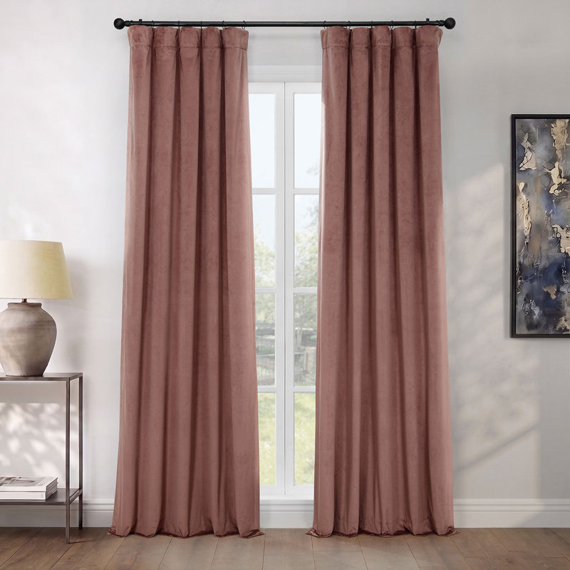 Rideaux en velours moelleux Matra pour chambre à coucher ‑ rideaux obscurcissants pour les fenêtres de salon, panneau simple
