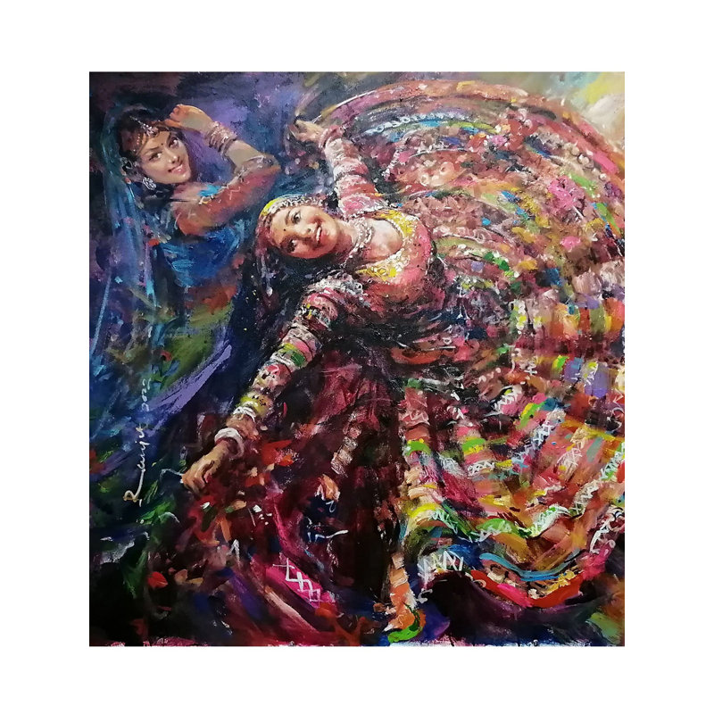 The Ghoomar Celebration, peinture | Acrylique sur toile