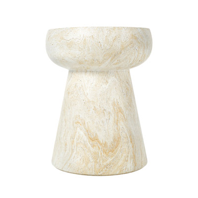 U_Style Mushroom-Shaped Design Outdoor Side Concrete Tables , Modern Geometric Pedestal End TableMulti-Functional & Decorative Coffee Table for Patio Indoor Outdoor