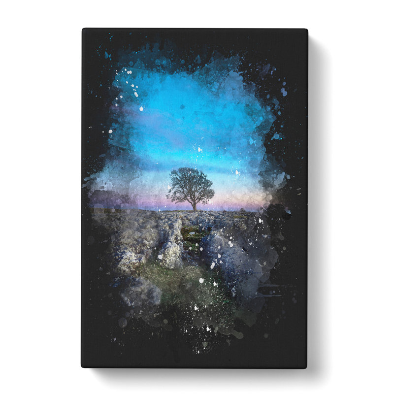 Tree Under A Purple Sky - Wrapped Canvas Painting, 91cm H x 60cm W x 3cm D