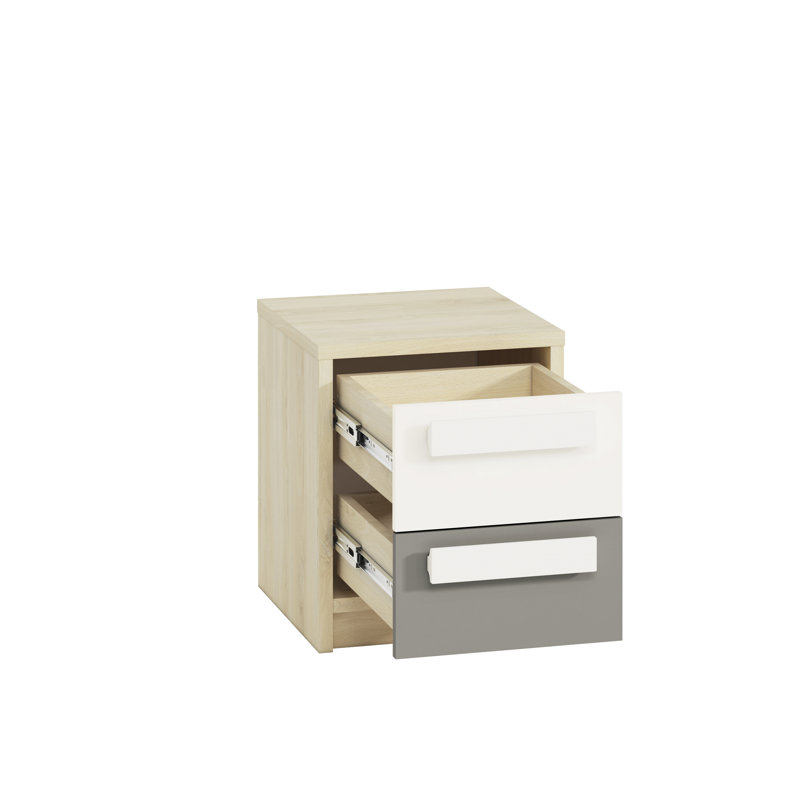 Azani 40cm W Manufactured Wood Bedside Table, Platinum Grey